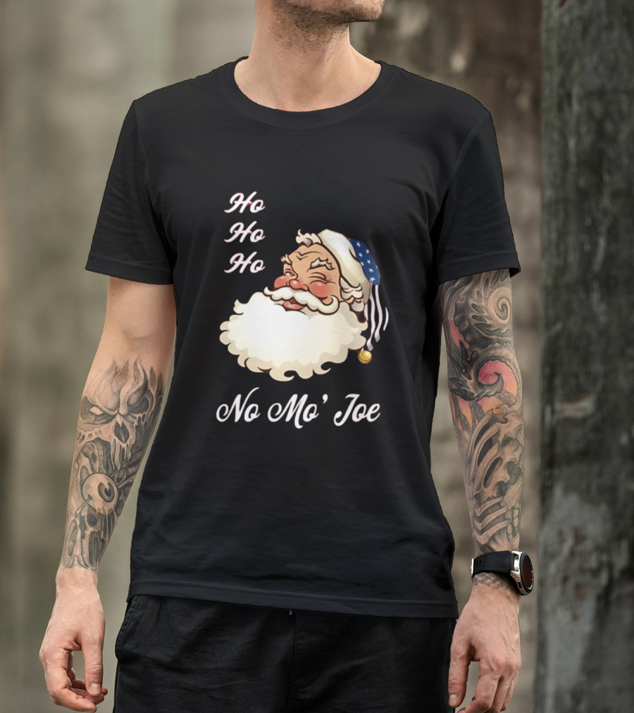 Ho Ho Ho No Mo’ Joe Patriotic Santa Hat Winking Santa T-Shirt