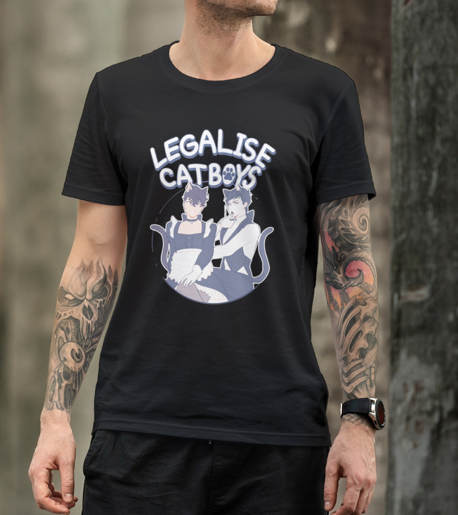 Legalise Catboys Anime Style Characters With Cat Ears And Tails T-Shirt
