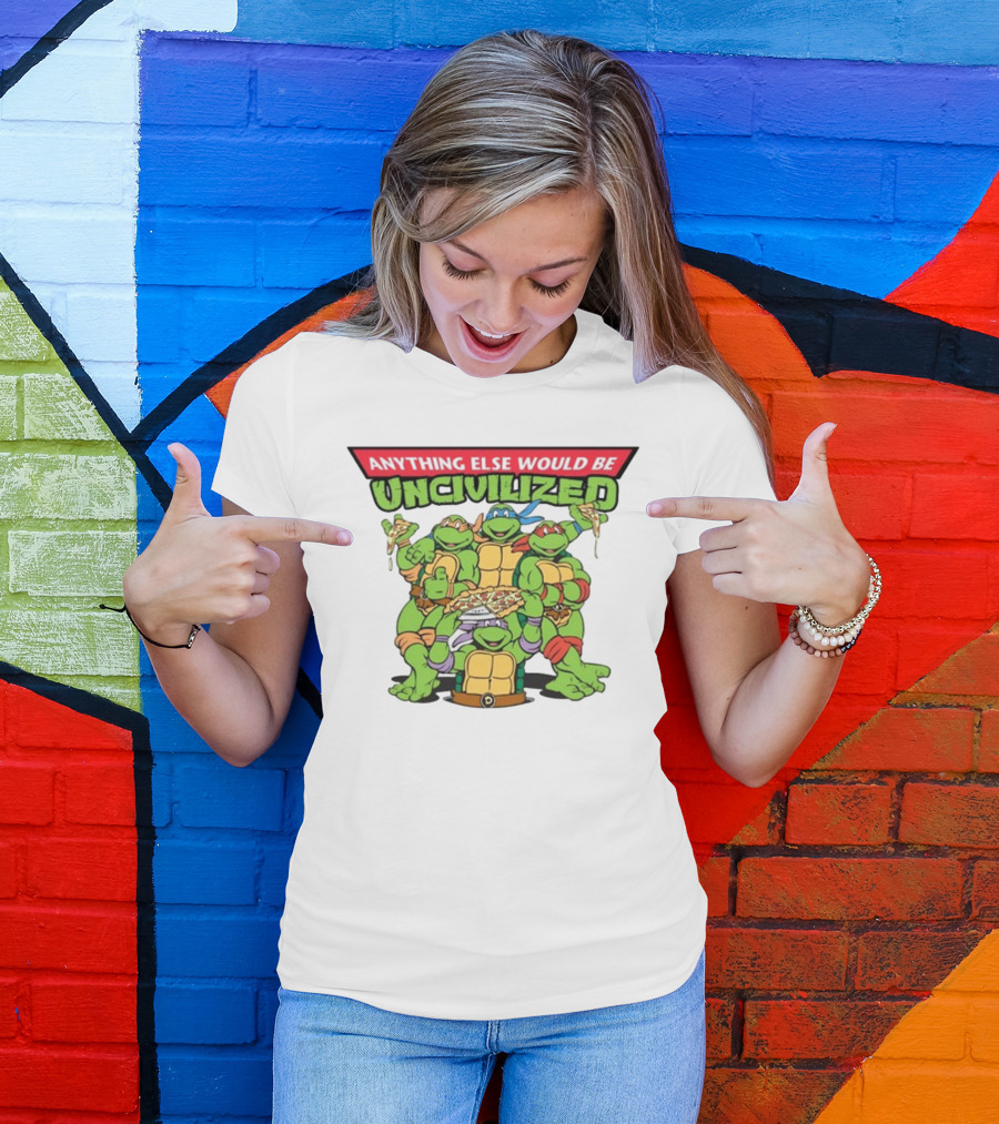 Teenage Mutant Ninja Turtles Anything Else Would Be Uncivilized Pizza Power T-Shirt