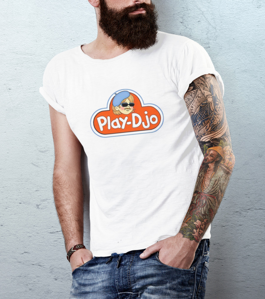 Play Djo Joe Keery Beret Sunglasses Cartoon T-Shirt