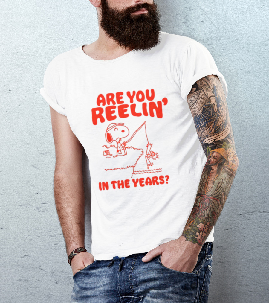 Snoopy Fishing 'Are You Reelin' In The Years?' T-Shirt