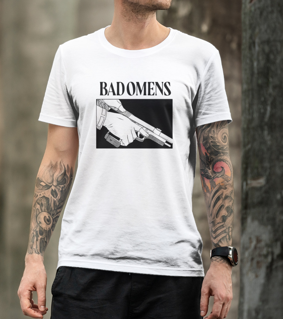 Bad Omens What's The Difference Between A God And Gun Hands Holding Gun T-Shirt