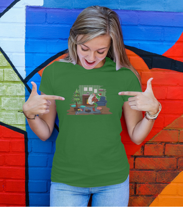 How The Grinch Stole Sneakers Stealing Colorful Boxes By Christmas Tree T-Shirt