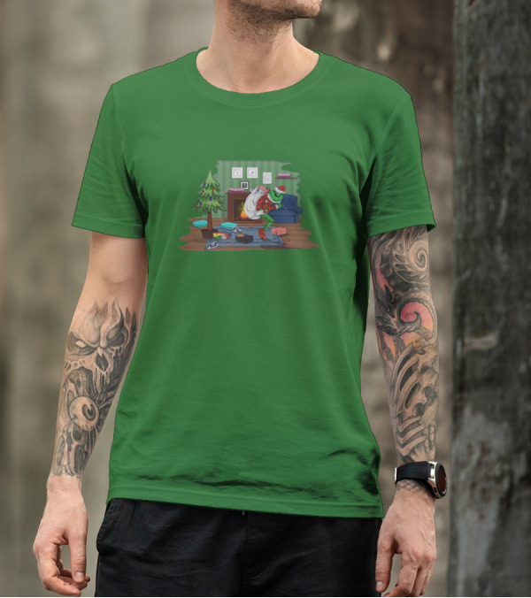 How The Grinch Stole Sneakers Stealing Colorful Boxes By Christmas Tree T-Shirt