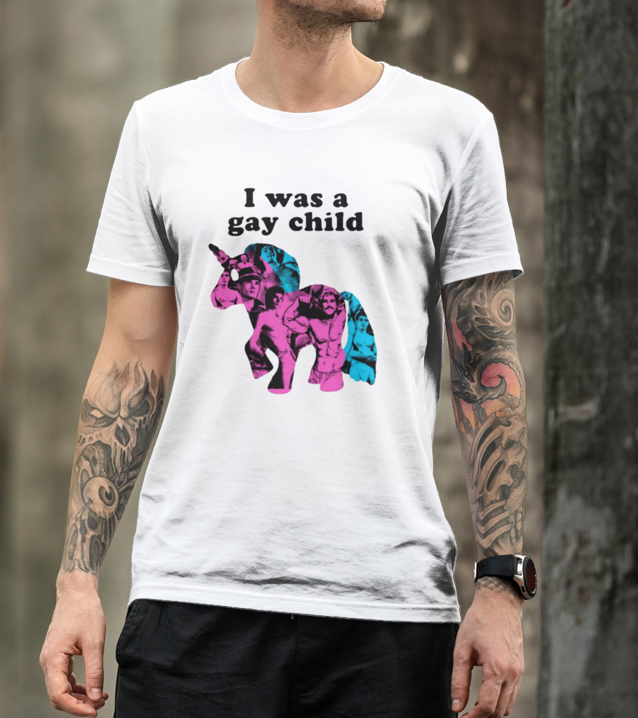 AndrewSylvesr Adrianandshane I Was A Gay Child Unicorn Collage T-Shirt