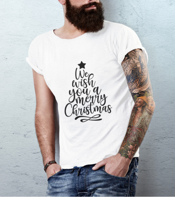 We Wish You A Merry Christmas Tree Star Family Holiday Xmas T-Shirt
