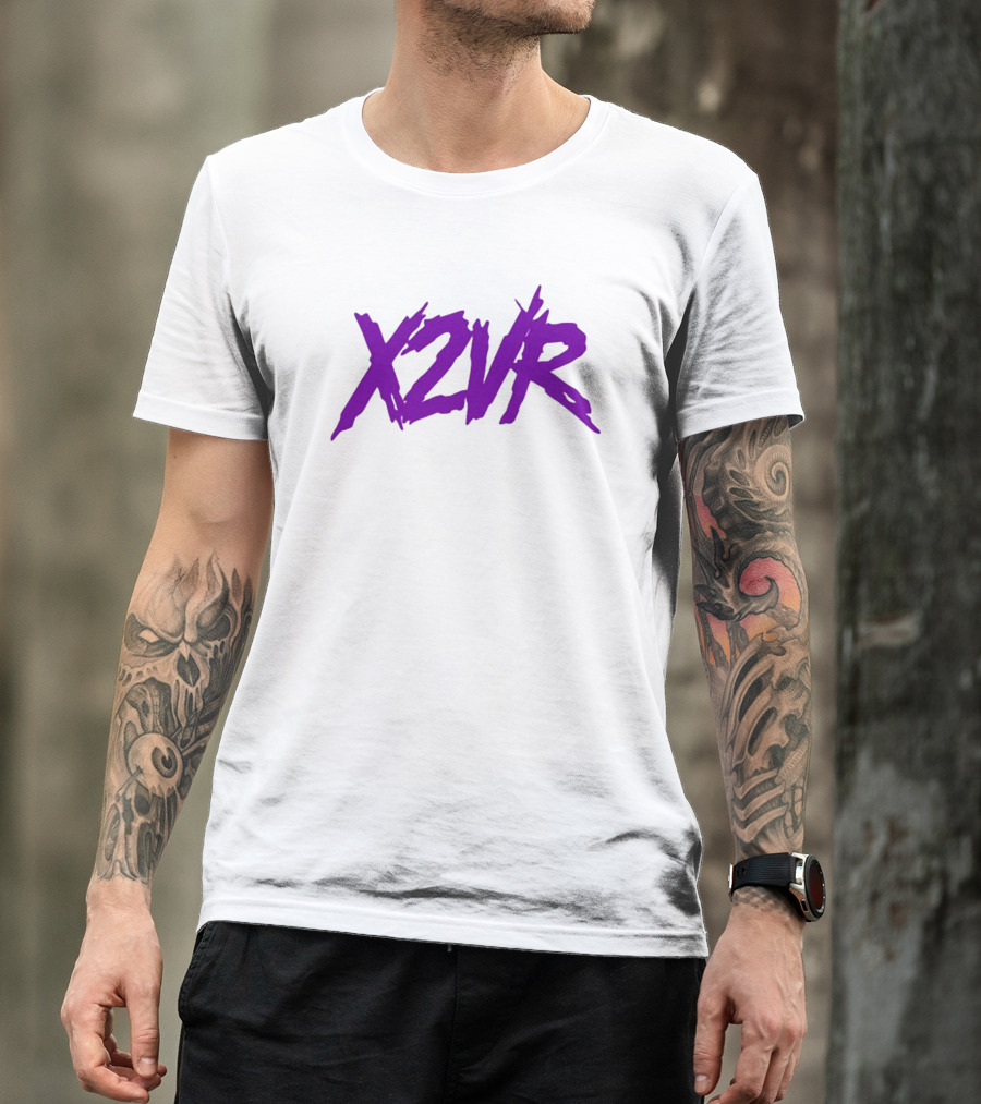 X2vr Grunge Purple Distressed Brushstroke T-Shirt