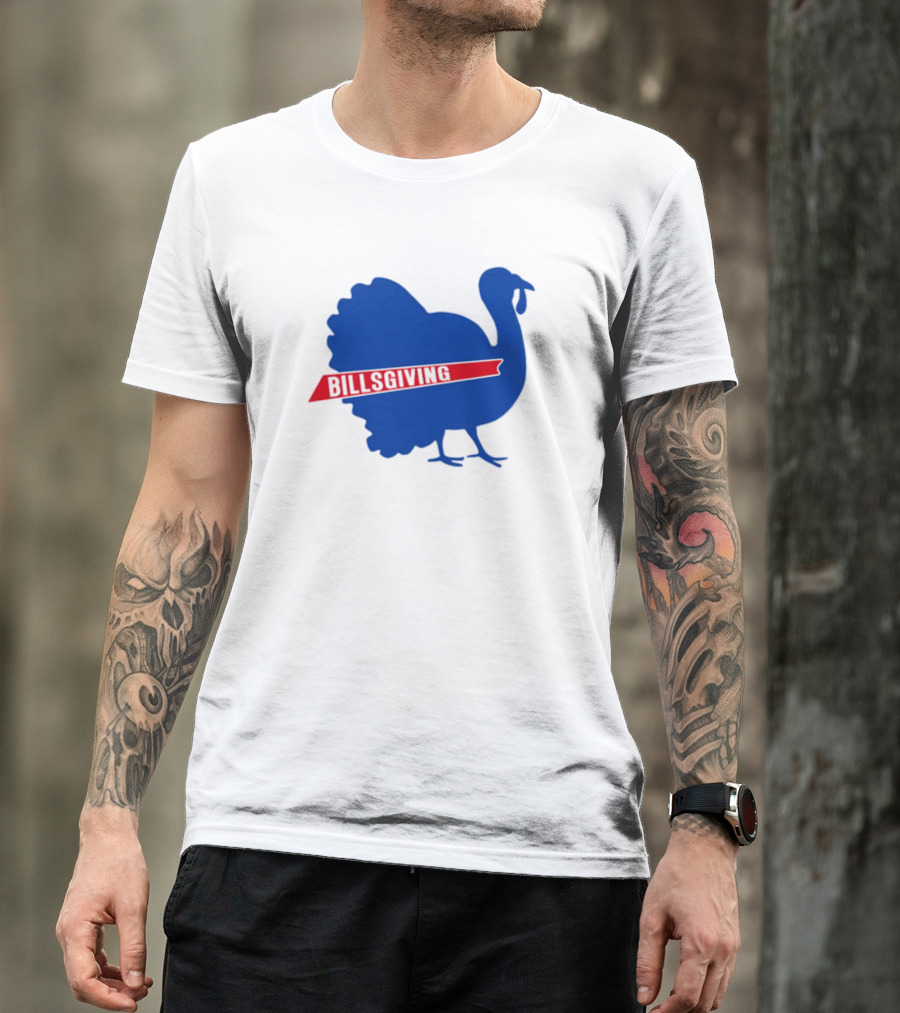 Billsgiving Turkey With Blue And Red T-Shirt