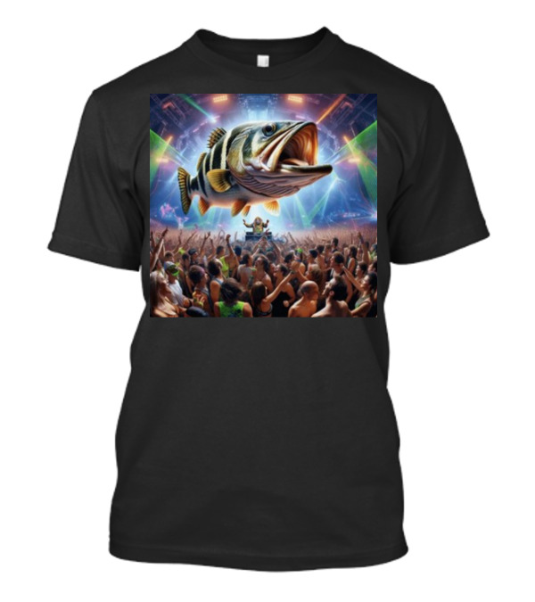 Gpt Drop The Bass Giant Fish Rave Party Crowd And DJ Event T-Shirt