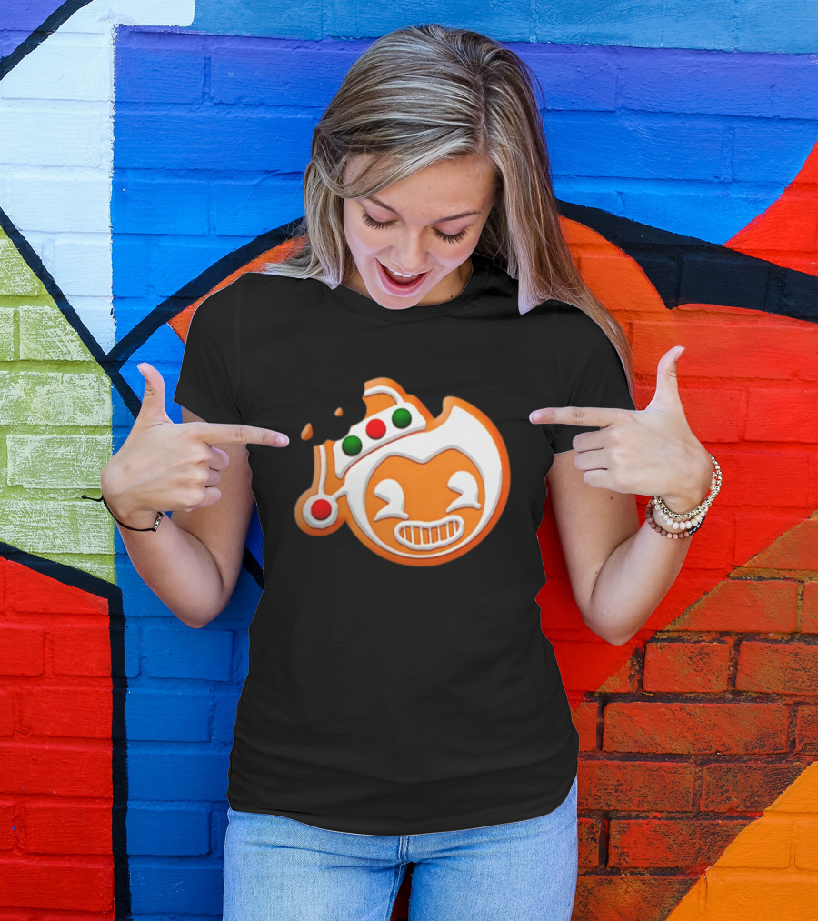 Bendy Gingerbread Christmas Cookie Bite T-Shirt