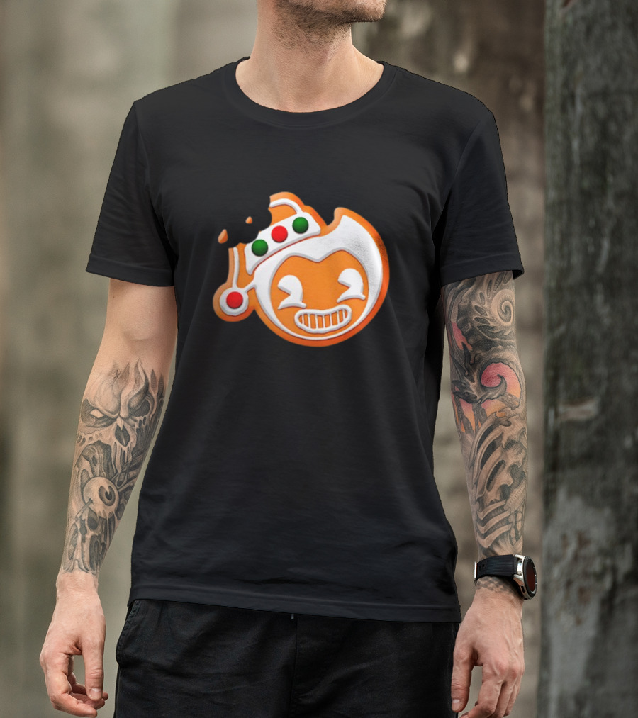 Bendy Gingerbread Christmas Cookie Bite T-Shirt