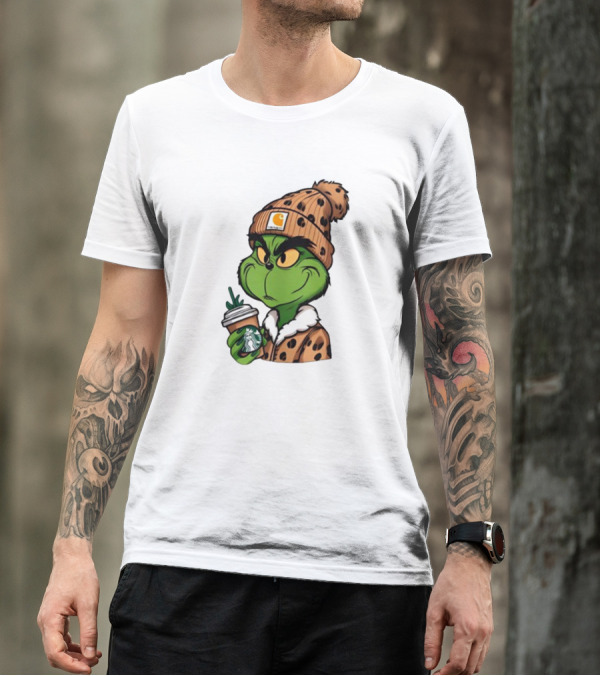 The Grinch Carhartt Beanie Starbucks Christmas T-Shirt