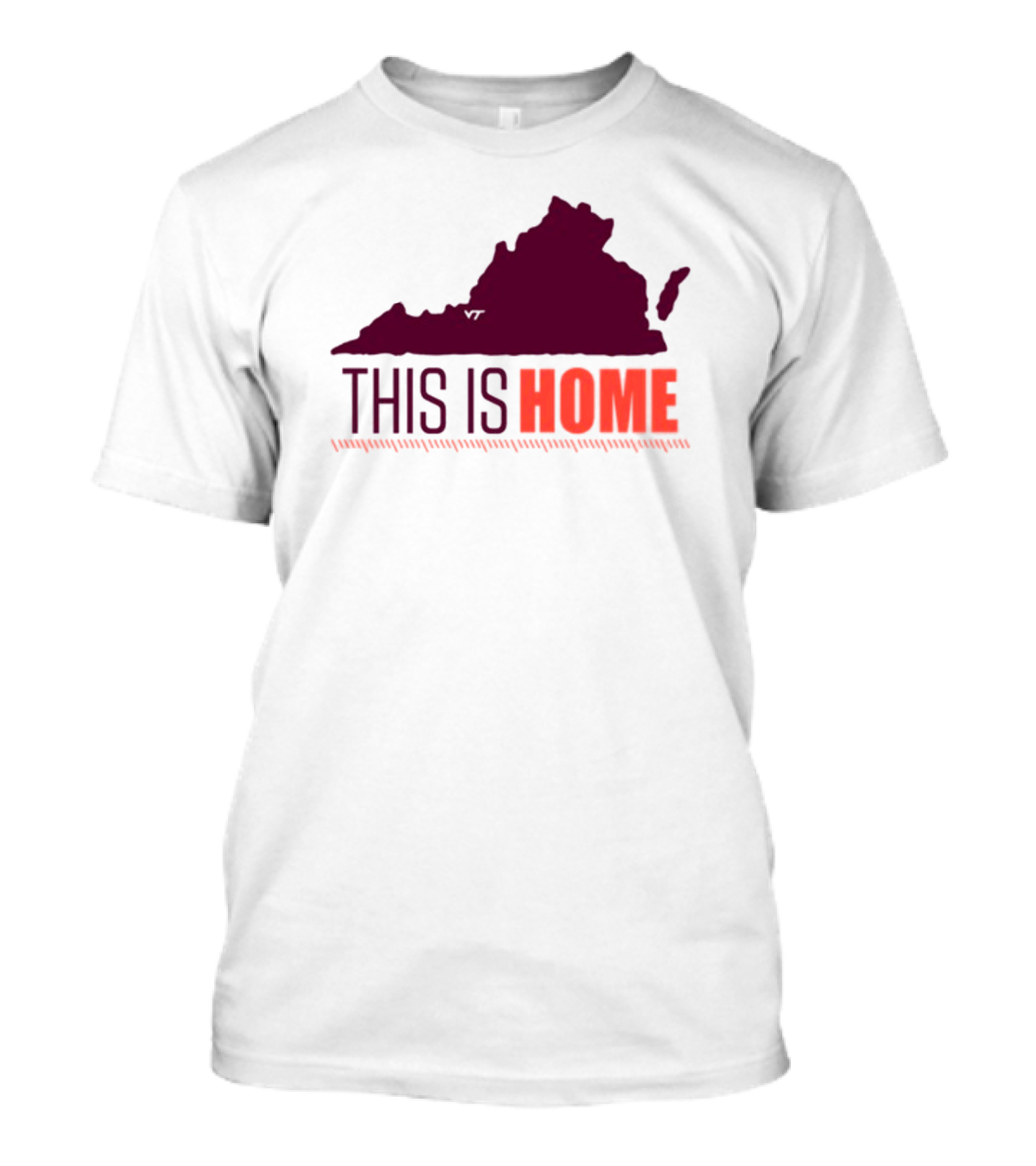 Virginia Tech Football Win This Is Home Virginia Outline T-Shirt
