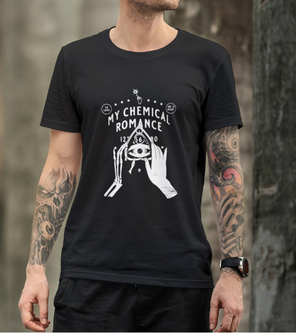 My Chemical Romance Spirit Board So Long Good Night Skeleton Hand Eye T-Shirt