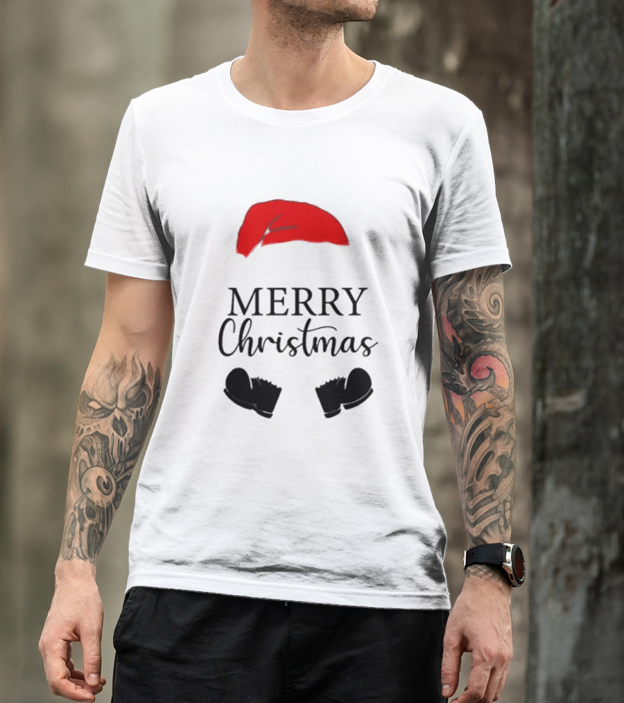 Merry Christmas Svg Santa Hat And Boots Softstyle V-Neck T-Shirt
