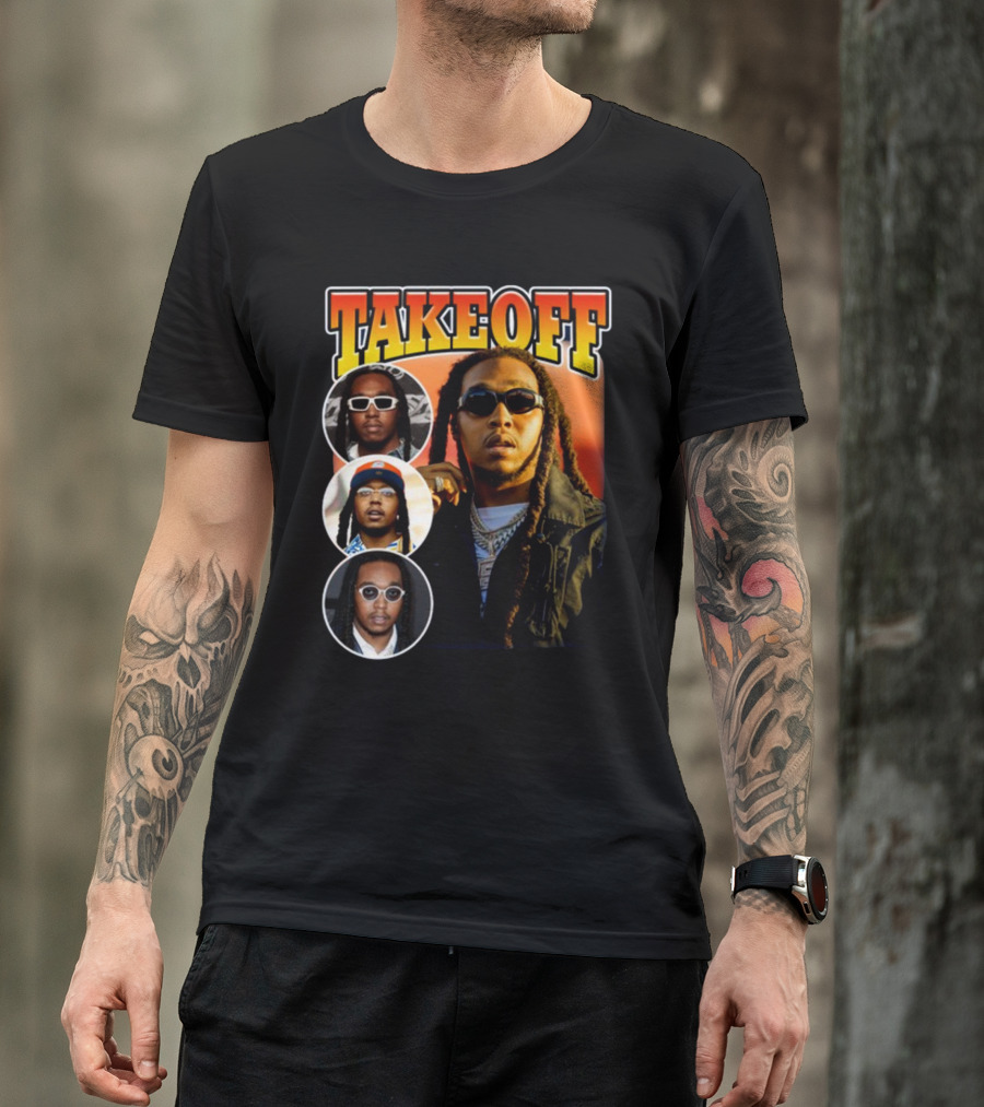Takeoff Migos Rapper Tribute Collage T-Shirt