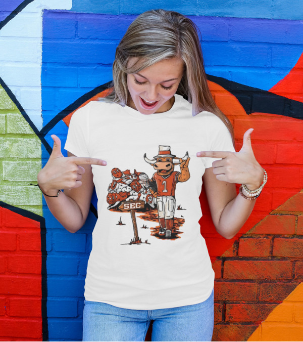 Longhorn Mascot SEC Conference Champs Drawing T-Shirt