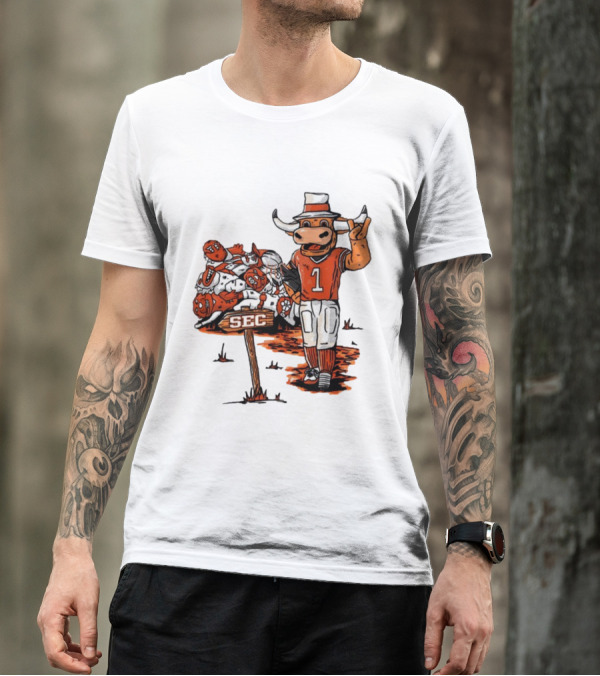 Longhorn Mascot SEC Conference Champs Drawing T-Shirt