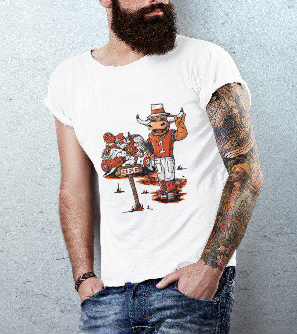 Longhorn Mascot SEC Conference Champs Drawing T-Shirt