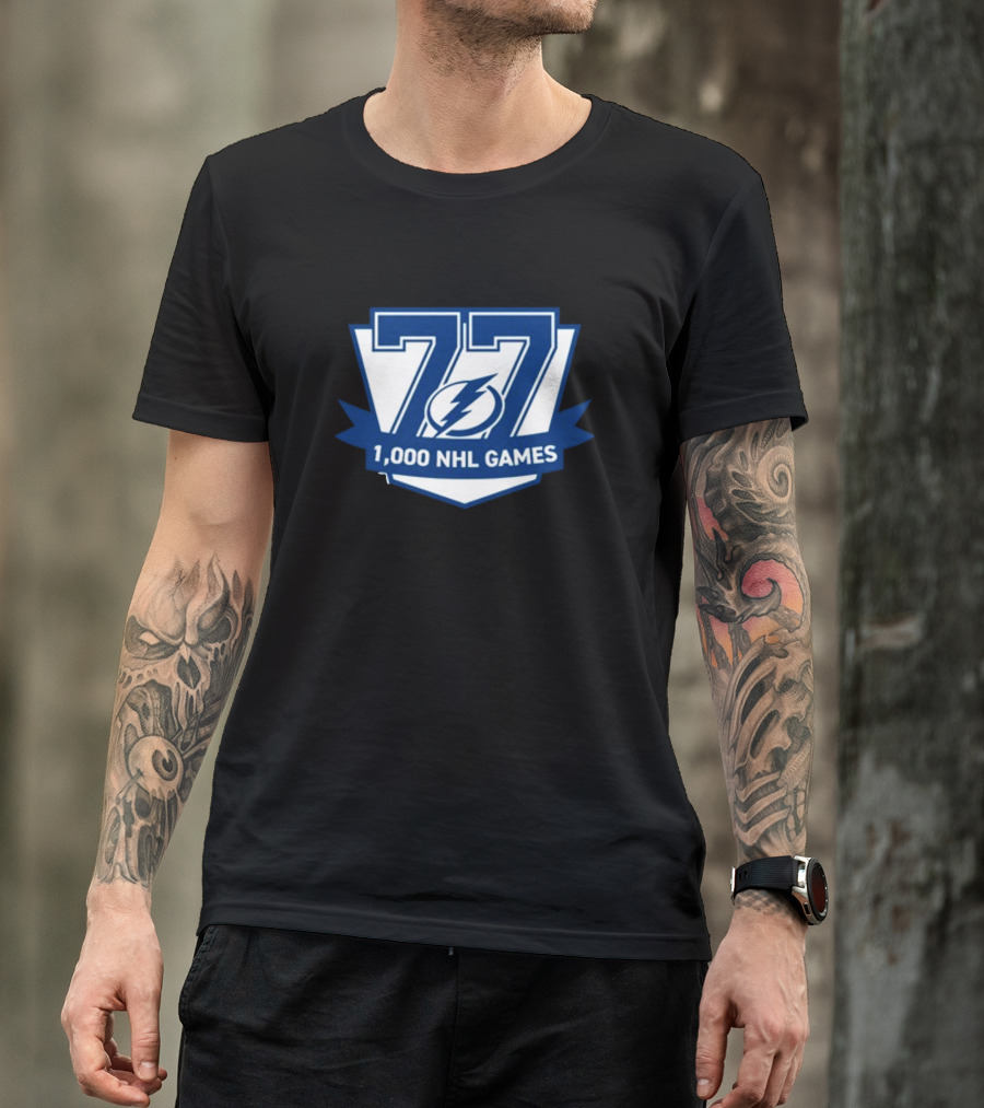 Gabby Shirley Victor Hedman 77 1,000 NHL Games T-Shirt