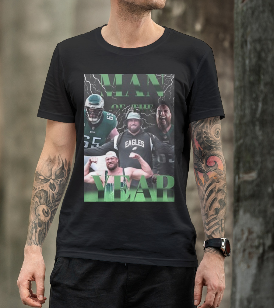 Man Of The Year Eagles Lane Johnson Player T-Shirt