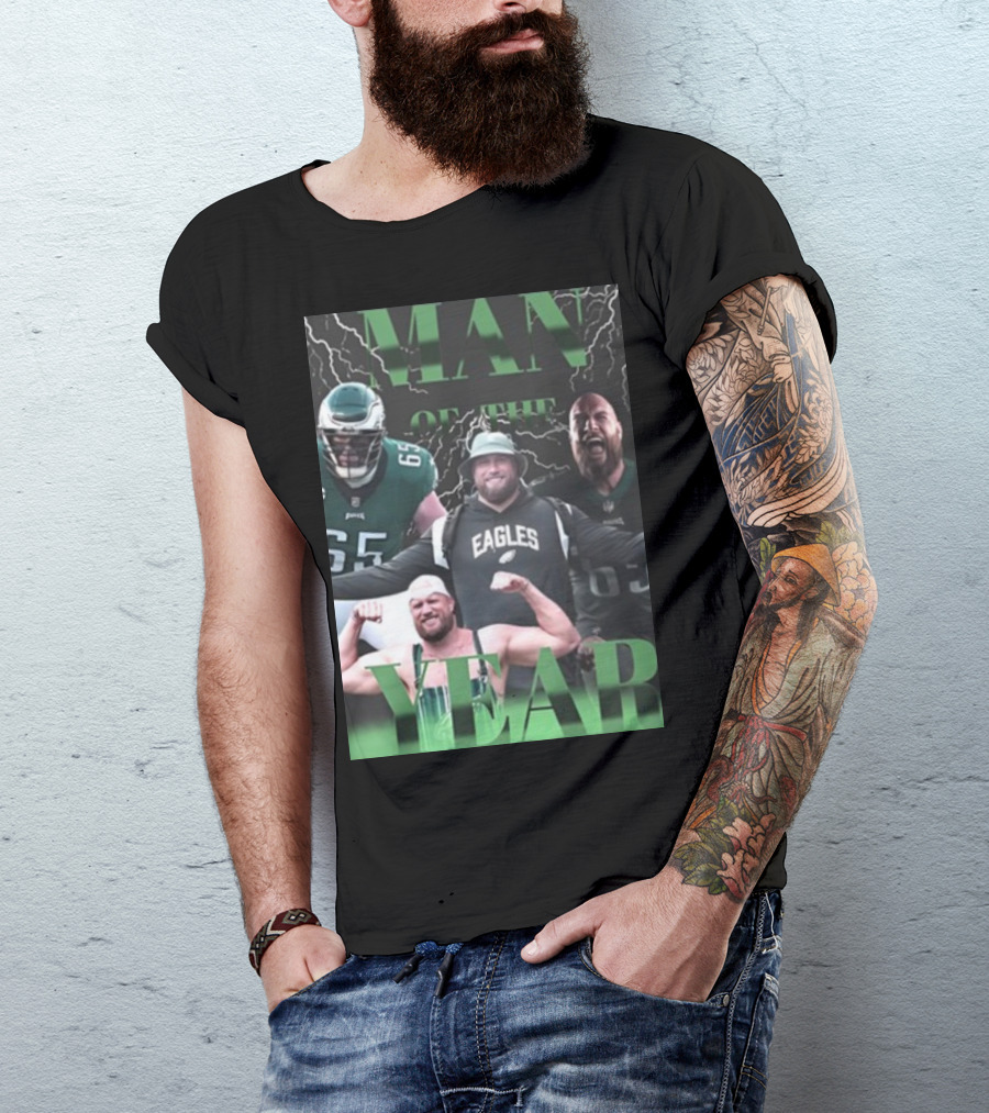 Man Of The Year Eagles Lane Johnson Player T-Shirt