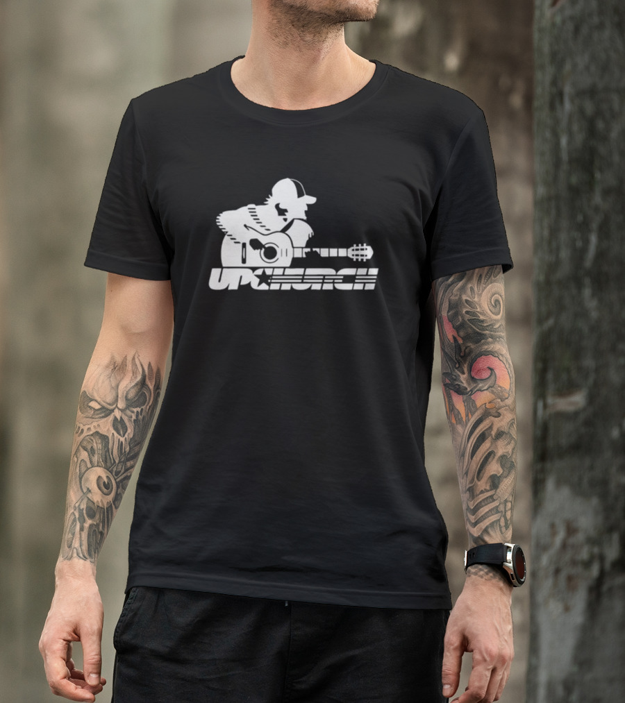 Upchurch Acoustic Guitar Player Silhouette With Star Text T-Shirt