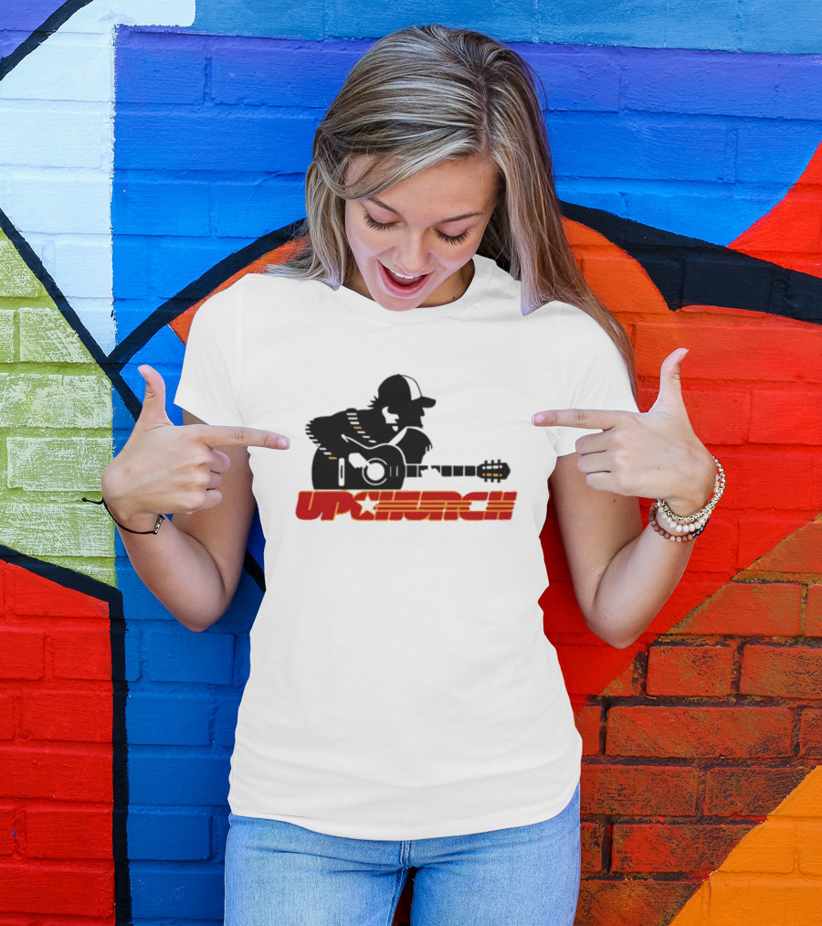 Upchurch Yellow Black Red Silhouette Guitar Player T-Shirt