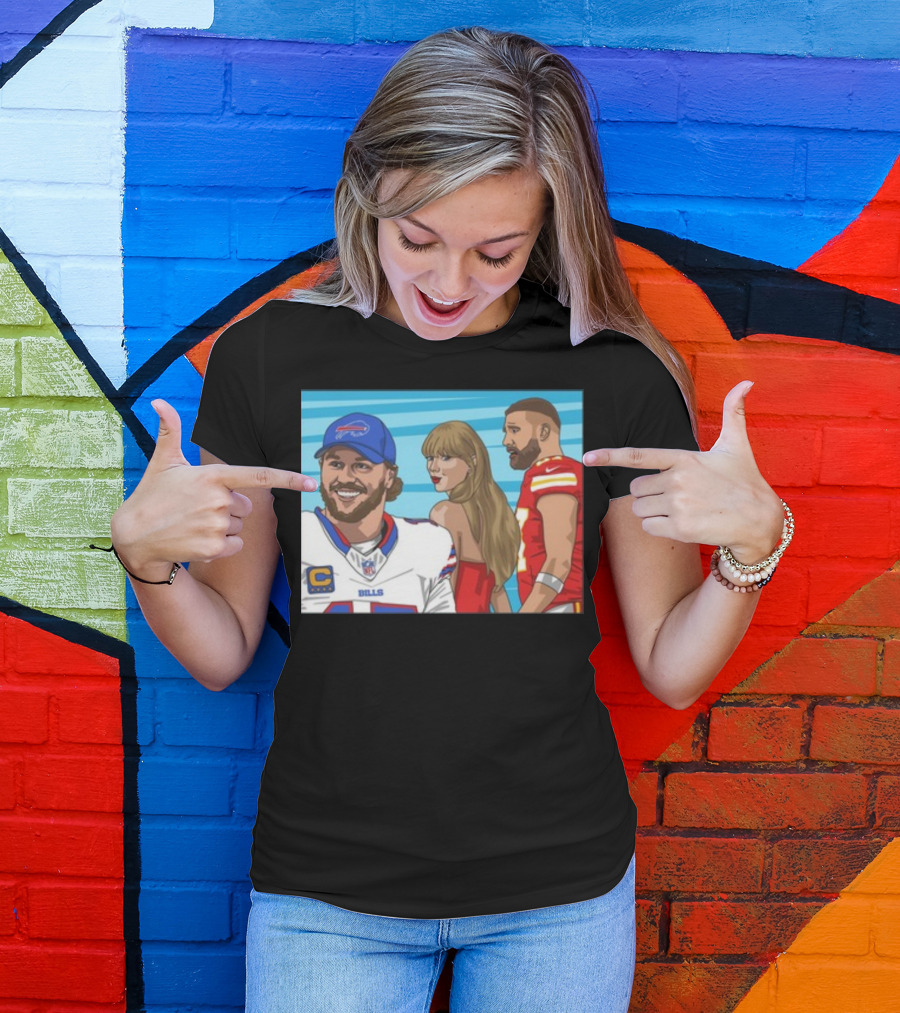 Carlcordesart Distracted Girlfriend Buffalo Bills Kansas City Chiefs T-Shirt