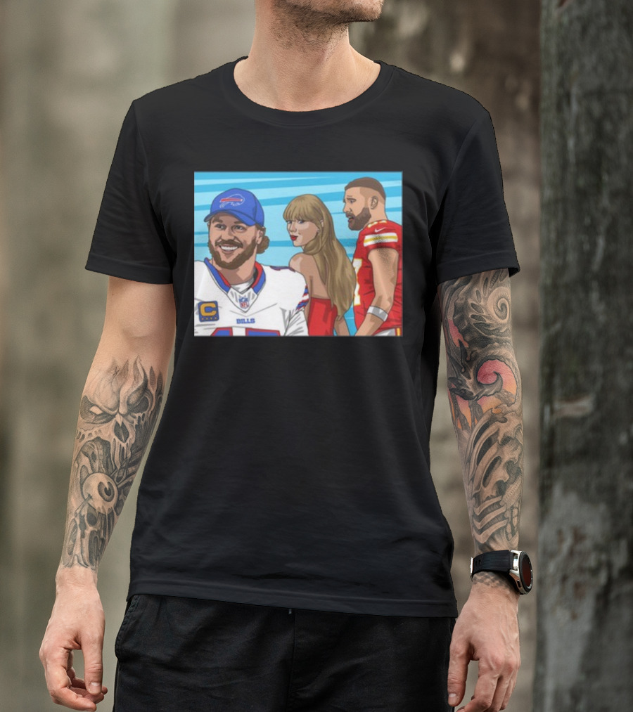 Carlcordesart Distracted Girlfriend Buffalo Bills Kansas City Chiefs T-Shirt
