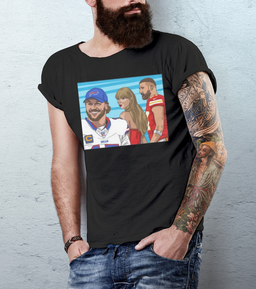 Carlcordesart Distracted Girlfriend Buffalo Bills Kansas City Chiefs T-Shirt