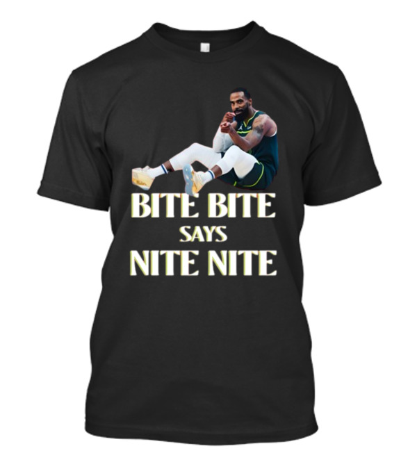 Bite Bite Says Nite Nite Basketball Player Sitting Pose T-Shirt