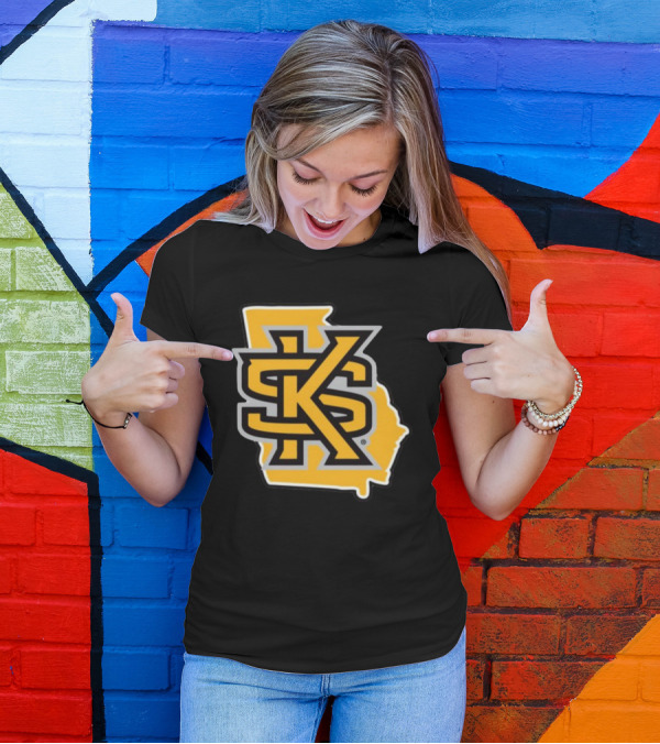 Kennesawfifty1 KS Letter Overlay On Georgia Shape T-Shirt