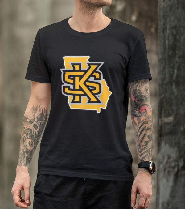 Kennesawfifty1 KS Letter Overlay On Georgia Shape T-Shirt