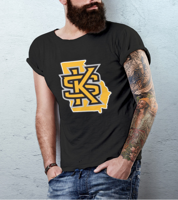 Kennesawfifty1 KS Letter Overlay On Georgia Shape T-Shirt