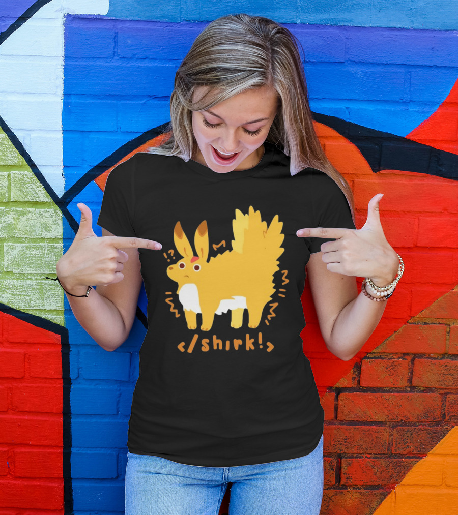 Fenrishion Pokemon Shirk Fluffy Jolteon Parody Quirky T-Shirt