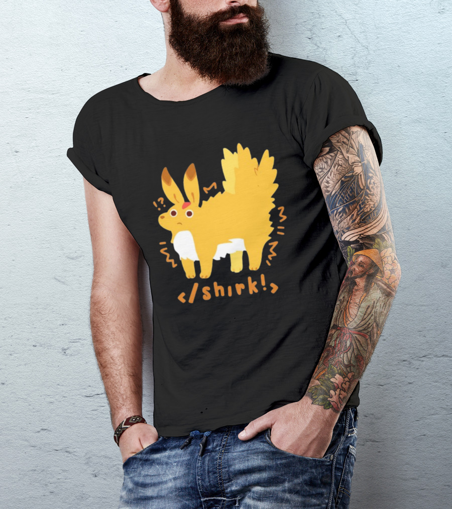 Fenrishion Pokemon Shirk Fluffy Jolteon Parody Quirky T-Shirt
