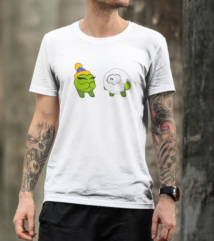 Cut The Rope Om Nom Winter With Snowball Character T-Shirt