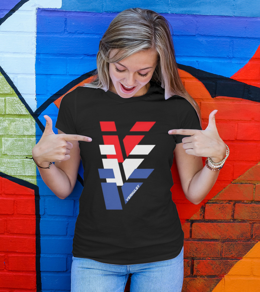 Verhulst Tri-Color Red White Blue V T-Shirt