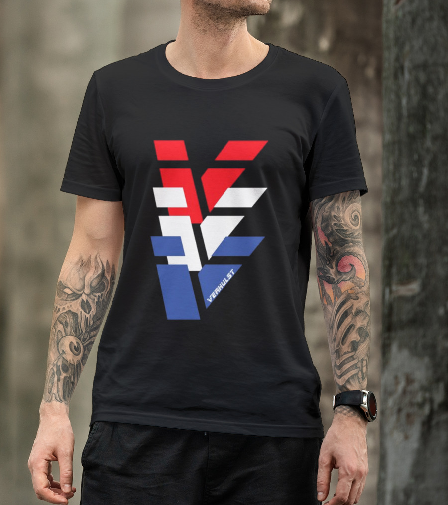 Verhulst Tri-Color Red White Blue V T-Shirt