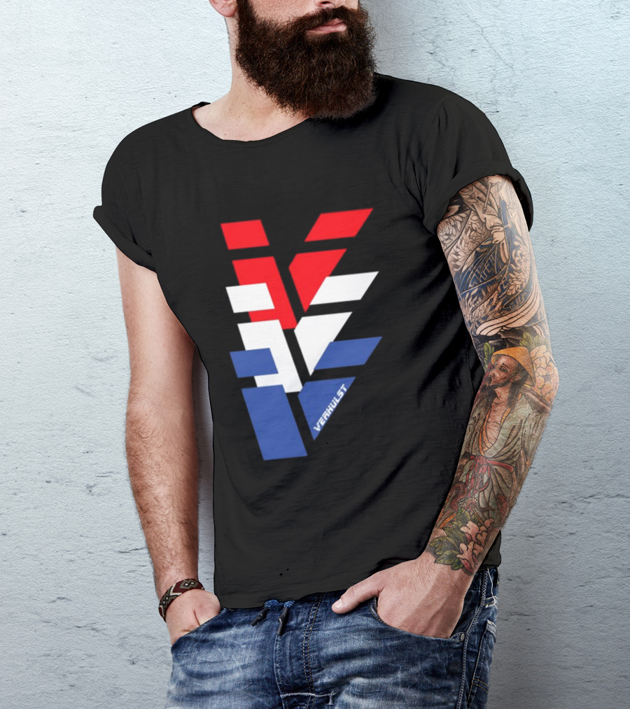 Verhulst Tri-Color Red White Blue V T-Shirt