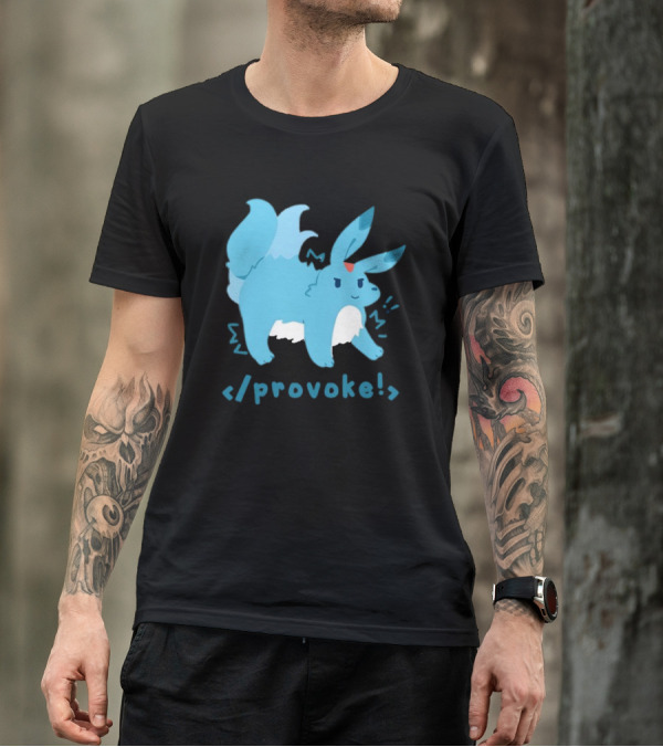 Provoke Pokemon Inspired Blue Character With Coding Element T-Shirt
