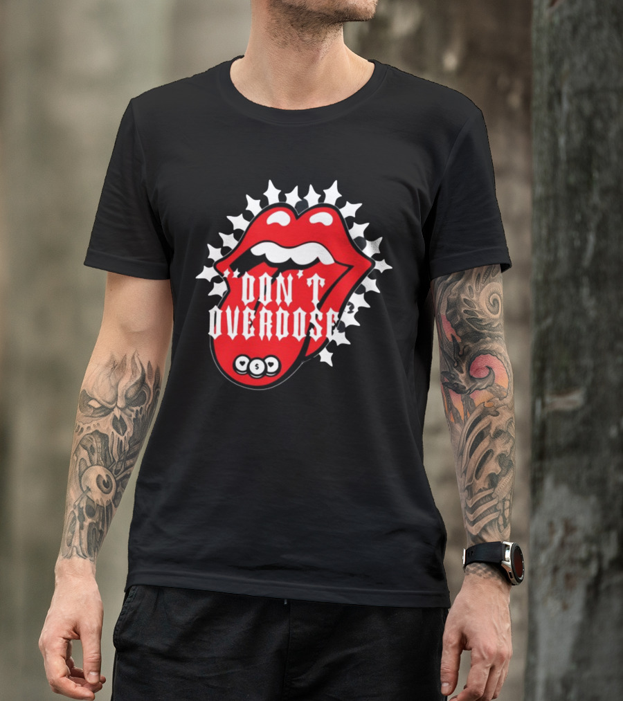 Upperlevel916 Evol Love Is A Drug Don't Overdose Iconic Red Lips T-Shirt