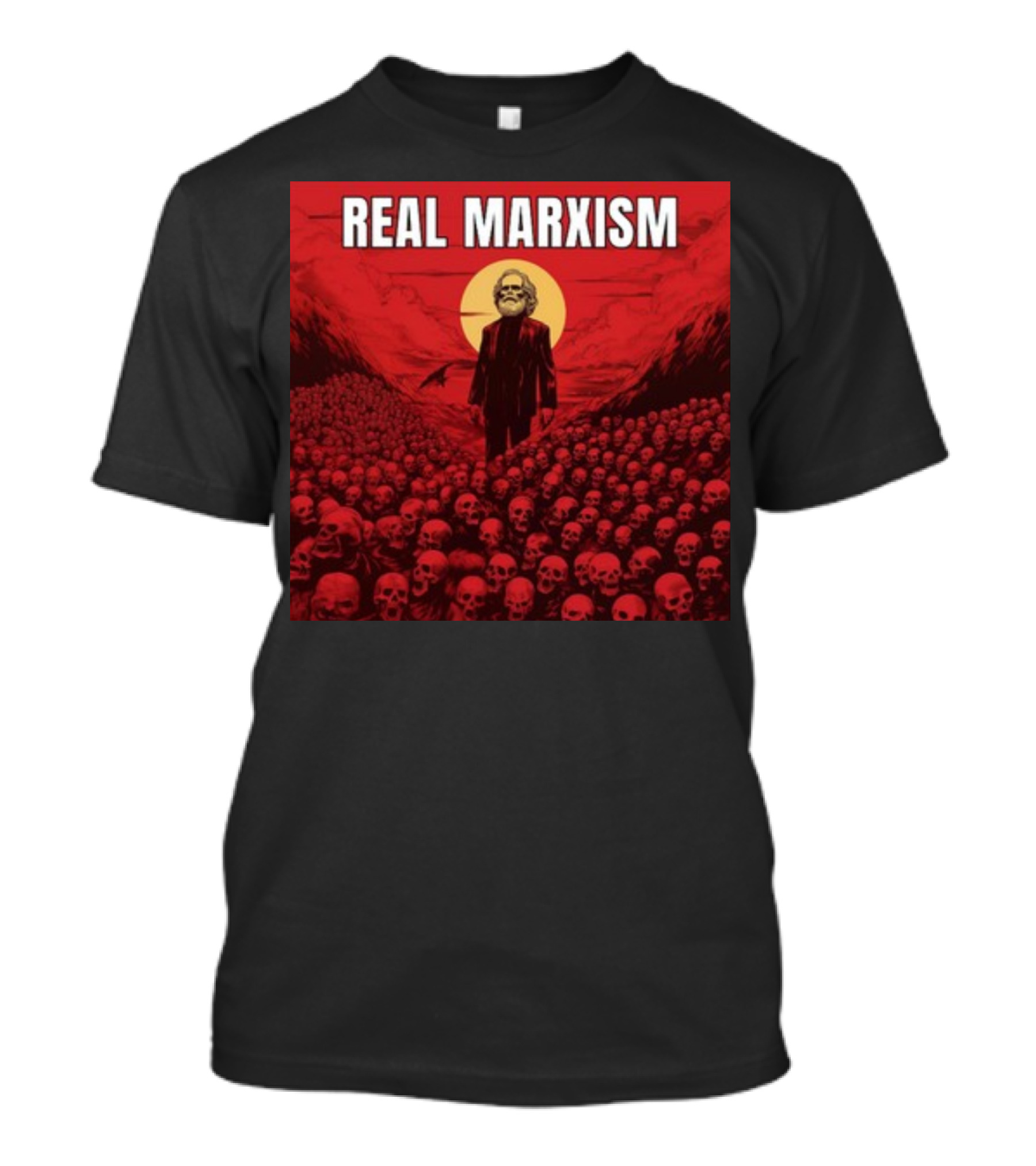 REAL MARXISM SKULLS RED SUN T-Shirt
