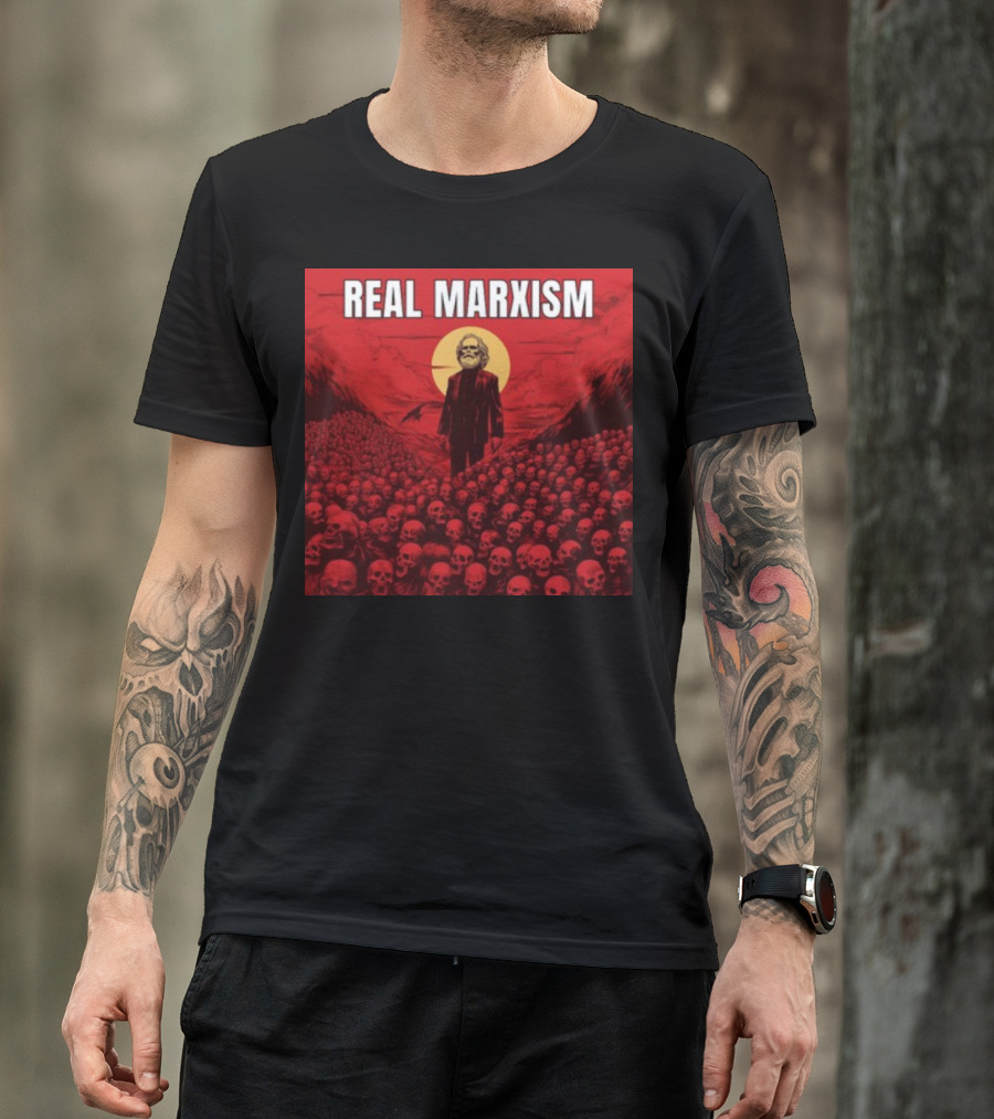 REAL MARXISM SKULLS RED SUN T-Shirt