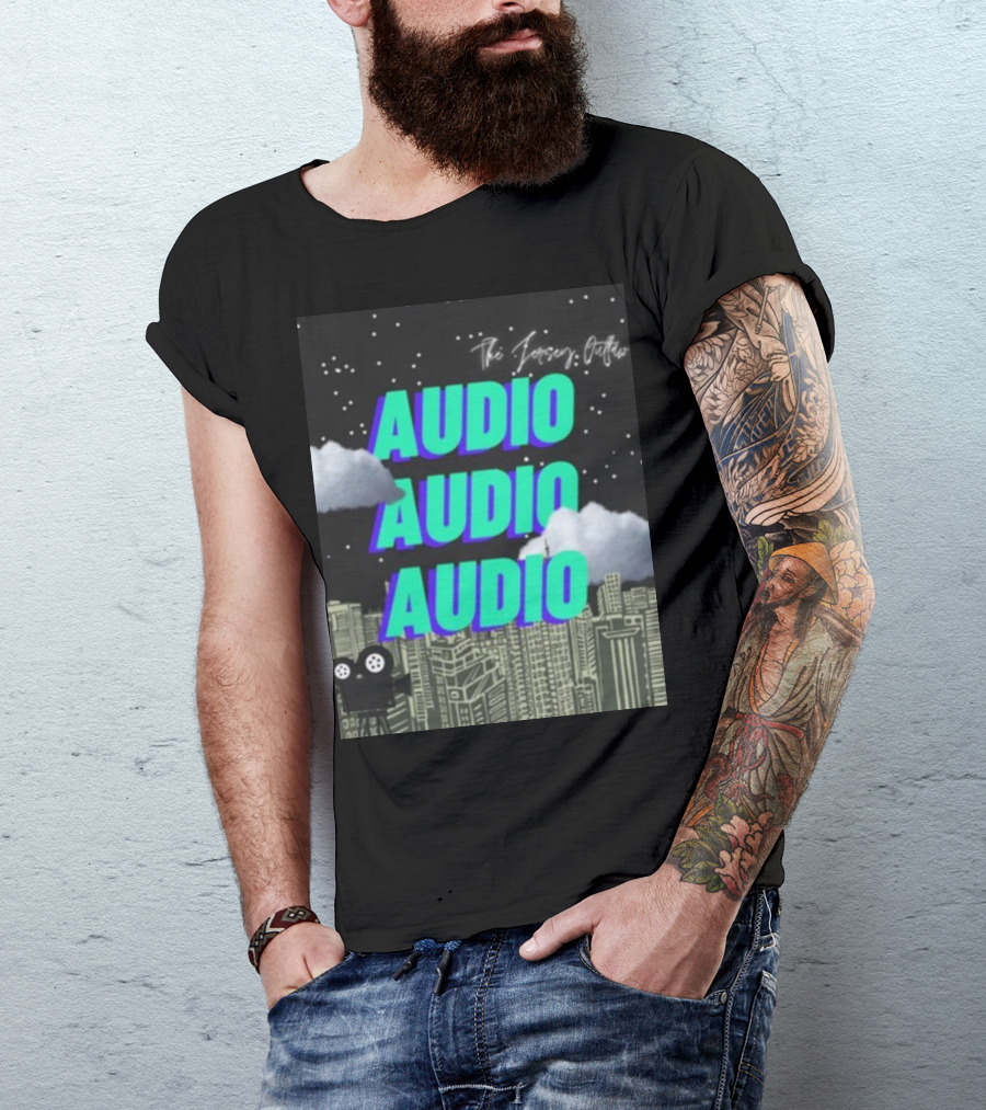 The Jersey Outlaw Audio Audio Audio Cityscape Night Scene T-Shirt