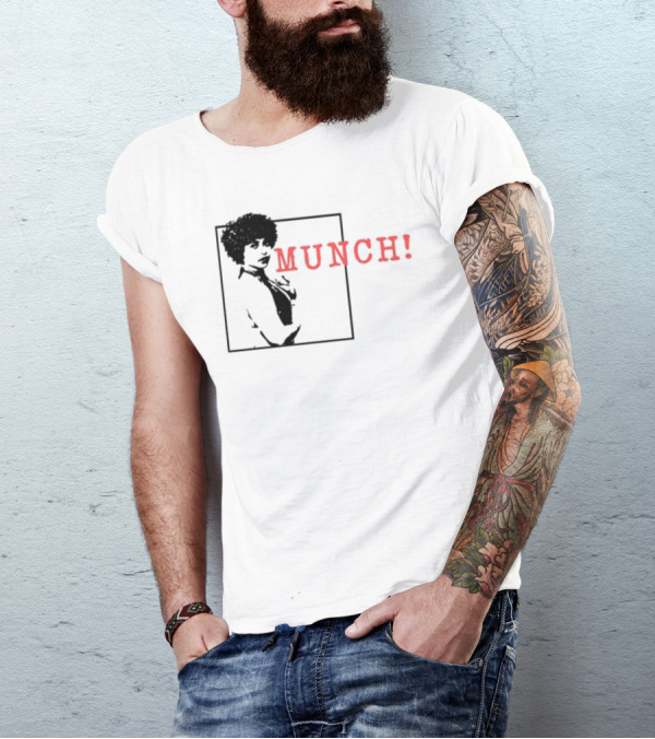 Ylikeapparel Munch Bold Red Text With Figure Image T-Shirt
