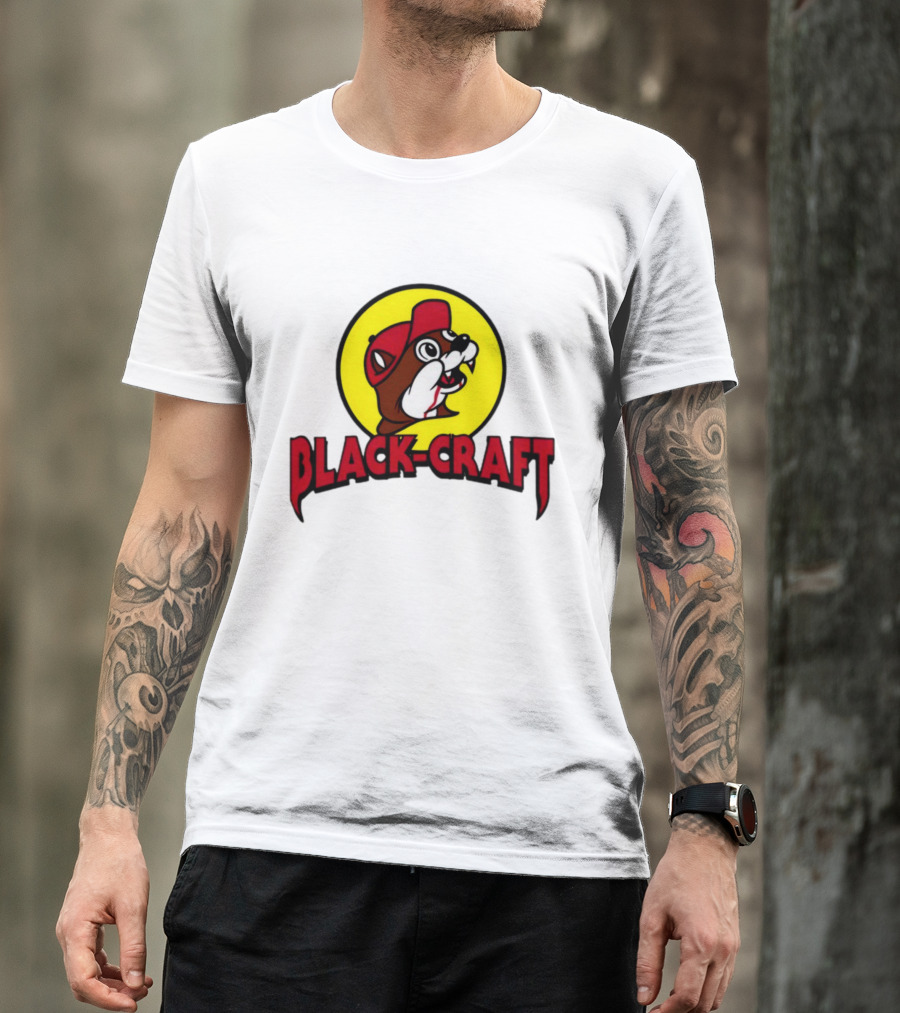 Black Craft Bucees Softstyle V-Neck Texan Mascot T-Shirt