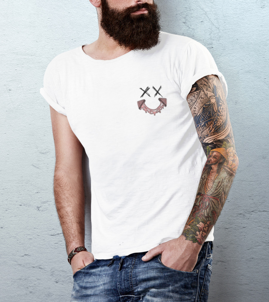 Cheese Pulls Make Me Happy Smiley Face With X Eyes And Red Cheese Grin T-Shirt