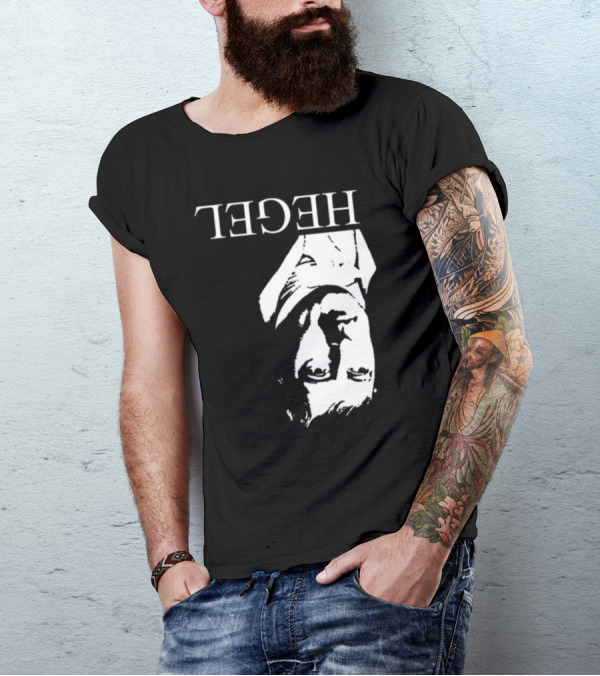 Marx Hegel Upside Down Text Image T-Shirt